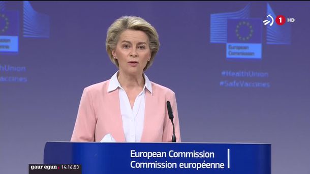 Ursula Von Der Leyen. Agentzietako bideo batetik ateratako irudia.