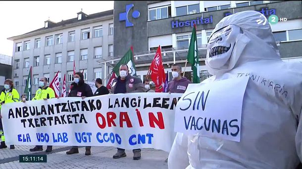 Anbulantzietako langileen protesta.