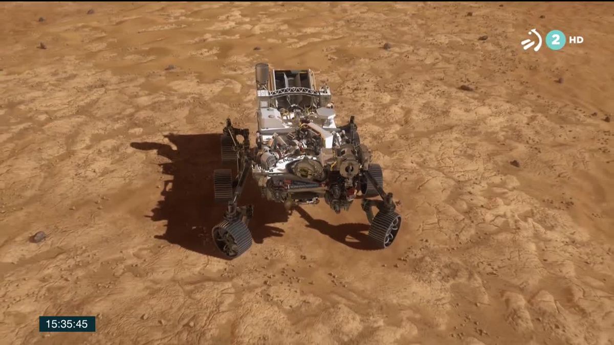 Perseverance en Marte. Imagen obtenida de un vídeo de ETB