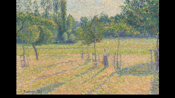 Tarde en la pradera es una de las obras más representativas del estilo de Pissarro.