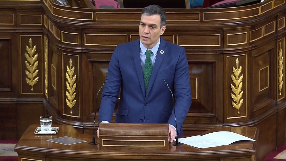 Pedro Sánchez en la sesión de control en el Congreso de los Diputados