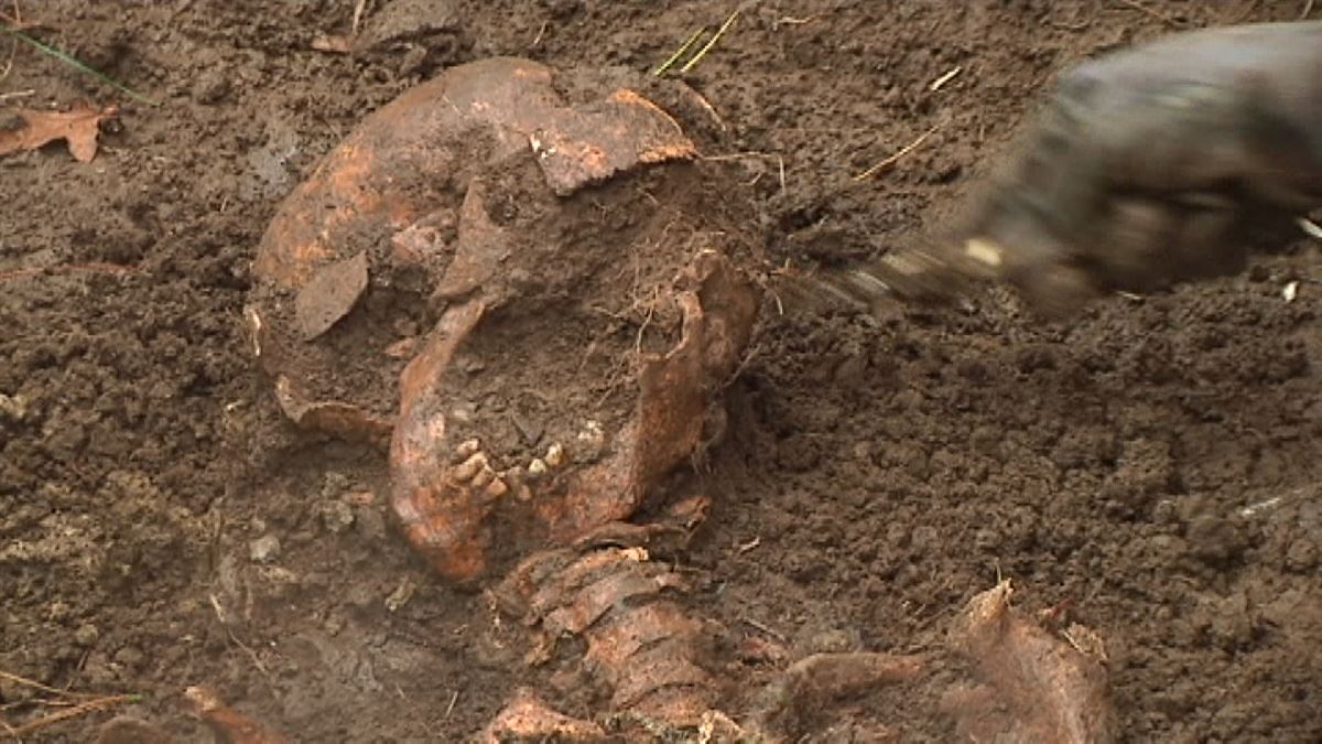 restos óseos en una fosa de la guerra civil
