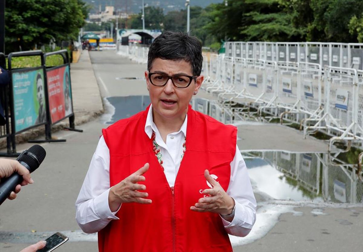 Arancha Gonzalez Laya Atzerri ministroa Cucutan (Kolonbia). Argazkia: EFE
