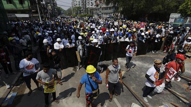 Protesta Myanmarren.