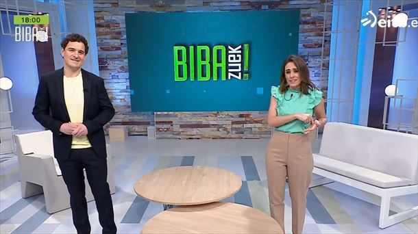 Xabier Sukia y Maddalen Arzallus presentan "Biba Zuek!". Imagen: EITB