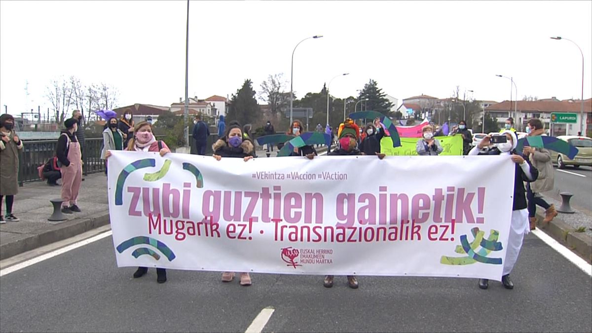 Marcha Mundial de las Mujeres de Euskal Herria, en Hendaia.