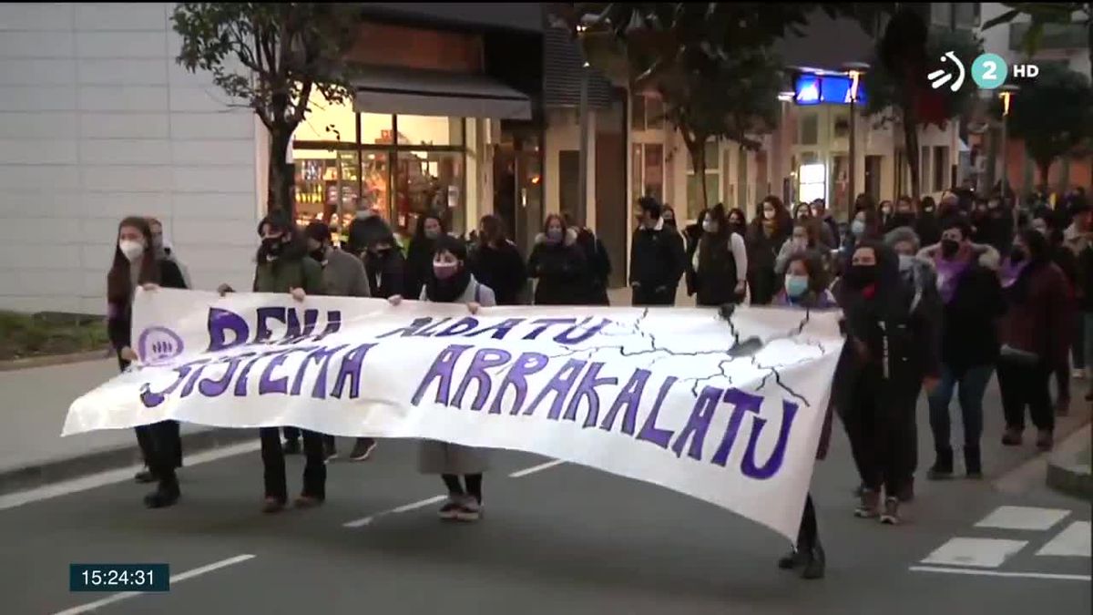 Manifestación 8 de marzo. Imagen obtenida de un vídeo de ETB.