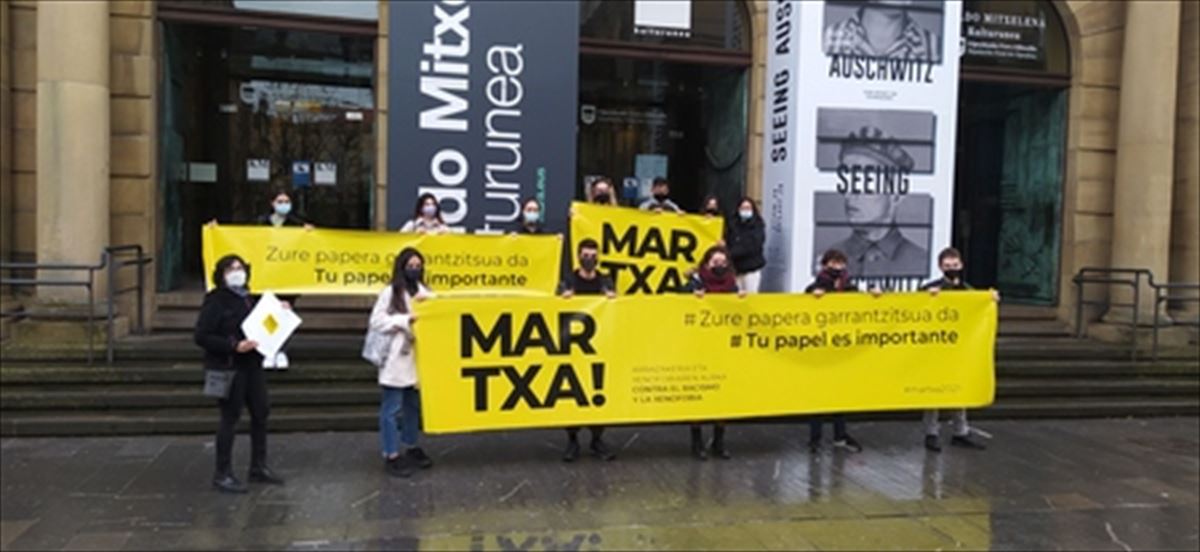 Presentación en San Sebastián de la Marcha contra el Racismo de 2021
