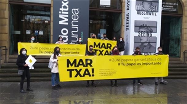 Presentación en San Sebastián de la Marcha contra el Racismo de 2021