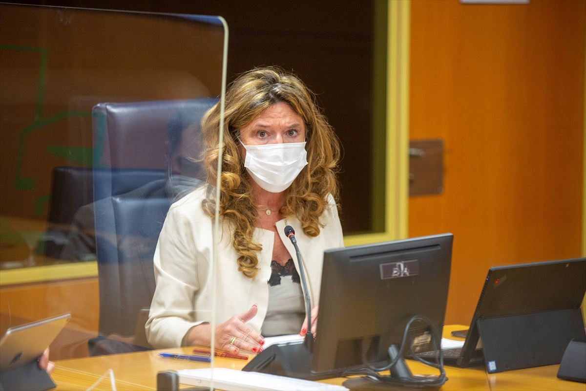 La consejera de Salud, Gotzone Sagardui, en el Parlamento Vasco.