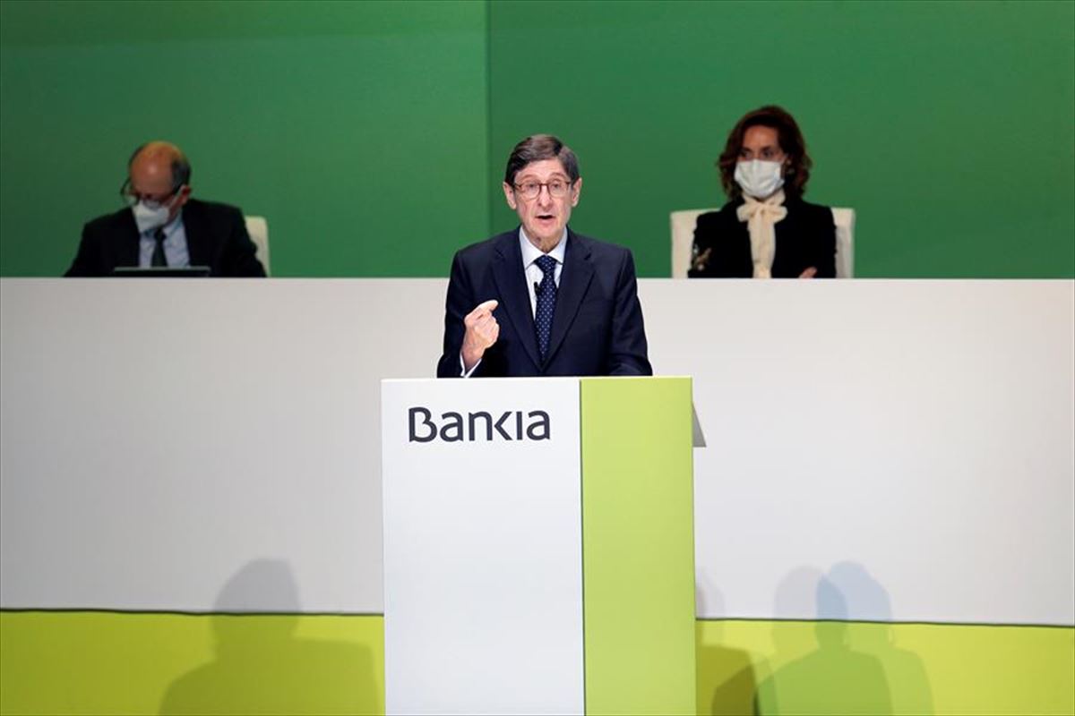 José Ignacio Goirigolzarri en la última junta de accionistas de Bankia, celebrada ayer. 