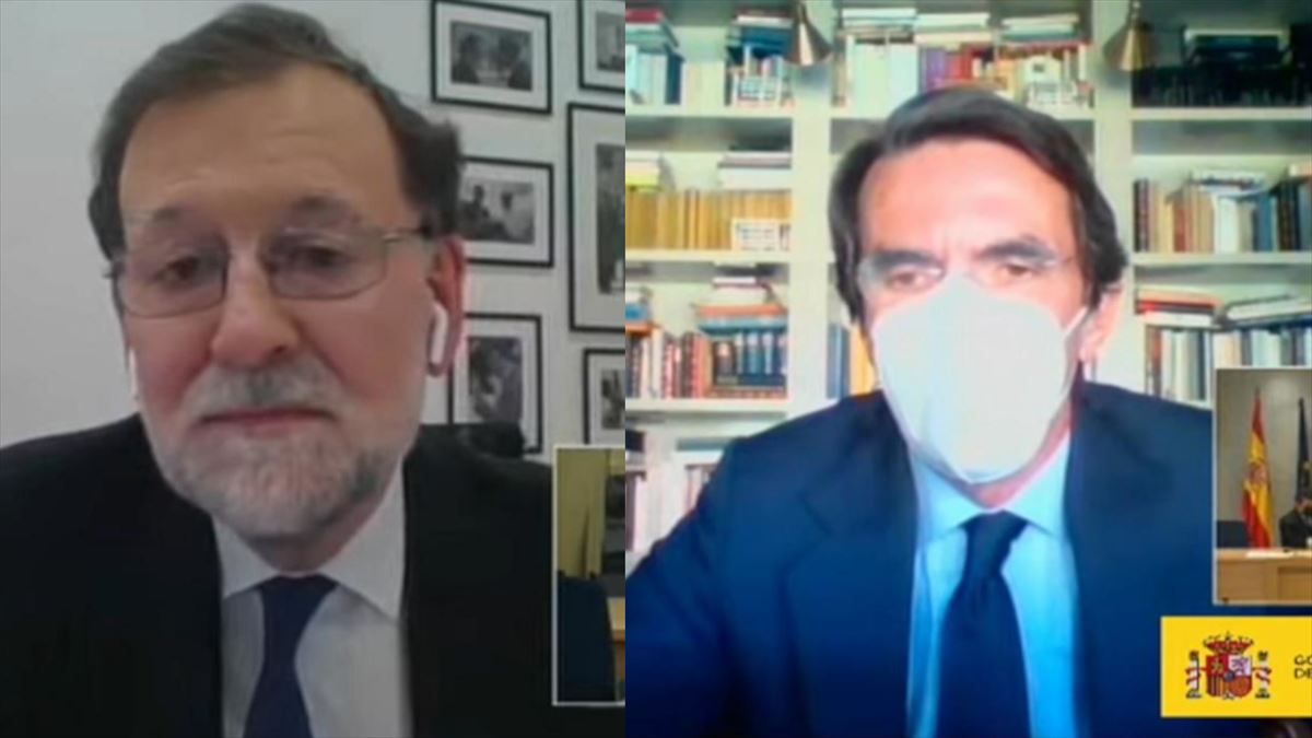 Rajoy y Aznar. Imagen obtenida de un vídeo de ETB.