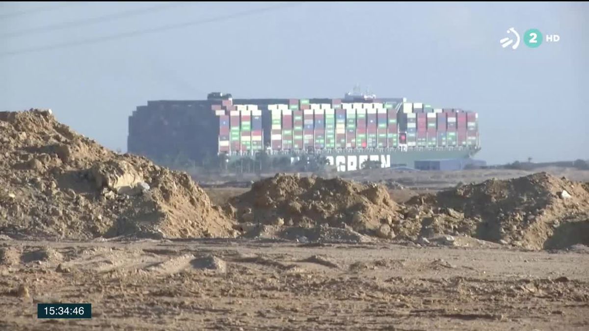 Canal de Suez. Imagen obtenida de un vídeo de ETB.