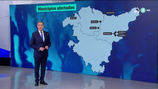 Municipios confinados. Imagen obtenida de un vídeo de ETB.