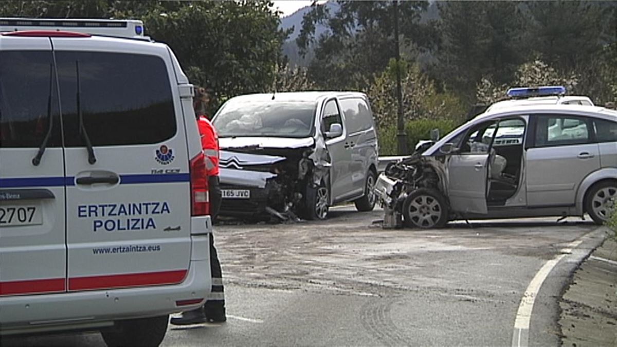 Accidente en Zeberio. Imagen obtenida de un vídeo de ETB.