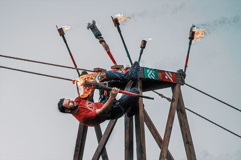 Patxi, sua eta tirolinaren dueluan