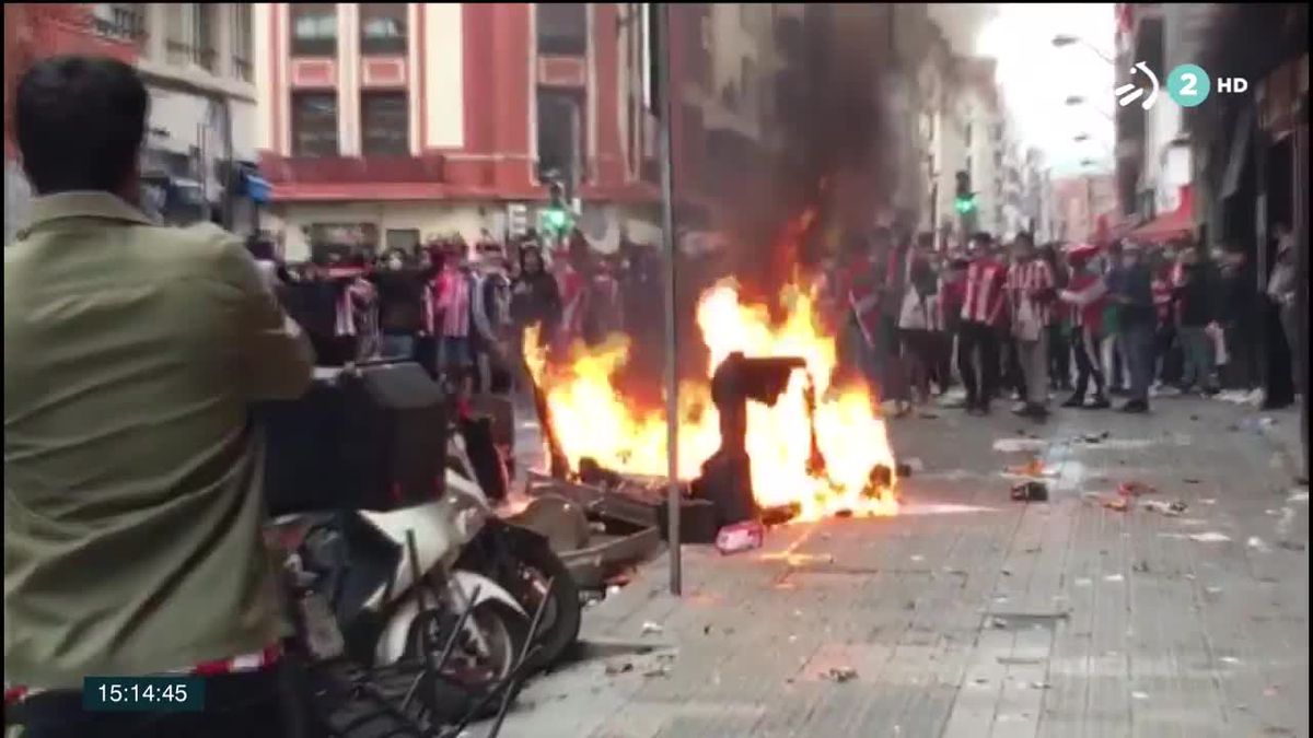 Incidentes en Bilbao. Imagen de un vídeo de EITB Media
