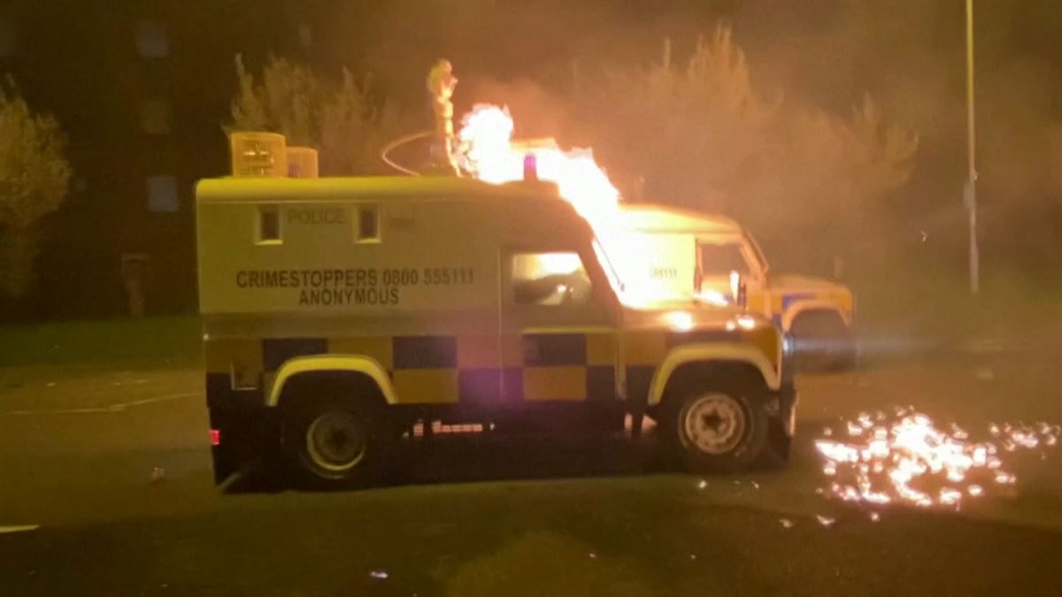 Disturbios en Irlanda del Norte. Imagen obtenida de un vídeo de EiTB Media.