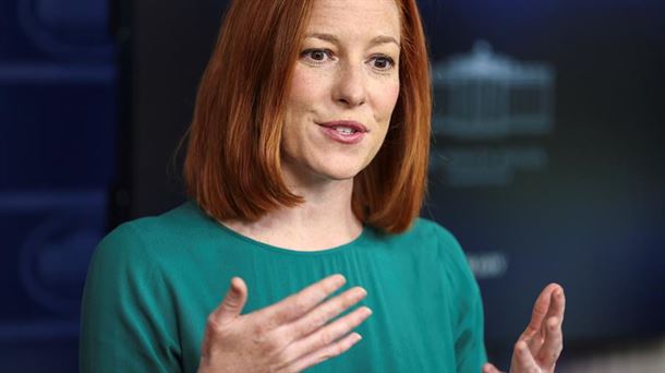 Jen Psaki, portavoz de la Casa Blanca, en rueda de prensa. 