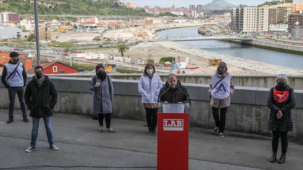 Europako funtsen izaera eta kudeaketa salatzeko LABek egin duen agerraldia. 