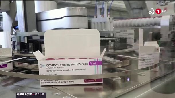 AstraZeneca txertoa. EITB Mediako bideo batetik ateratako irudia.