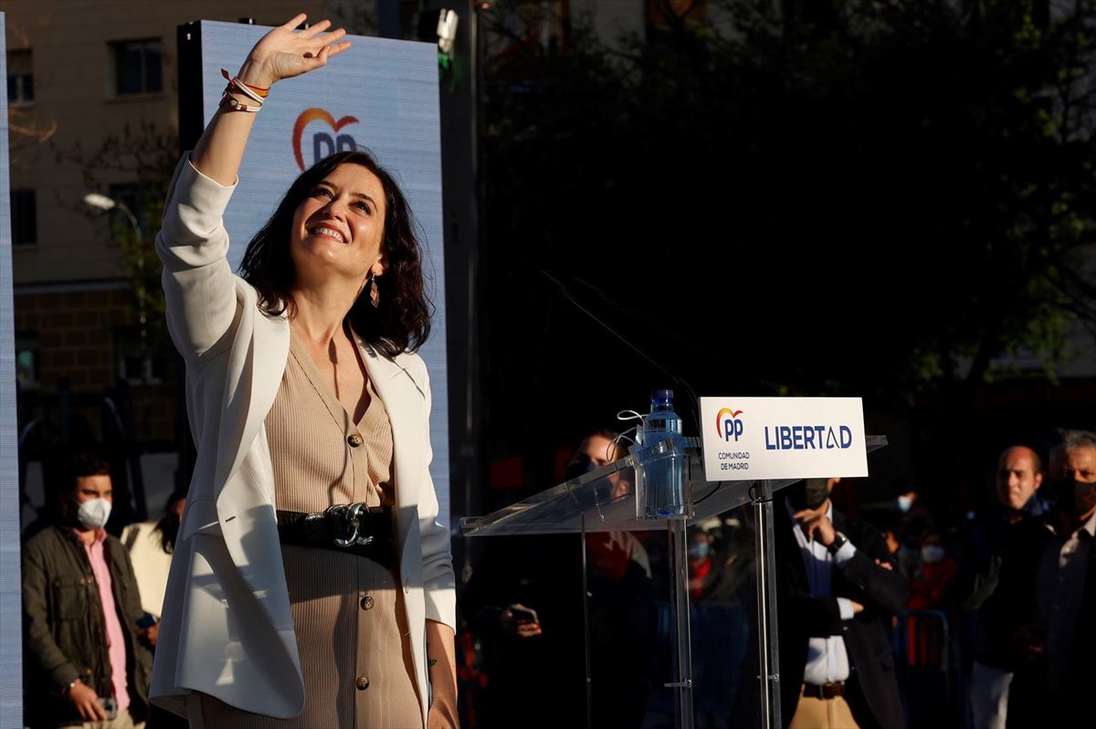 Isabel Díaz Ayuso en el arranque de la campaña electoral