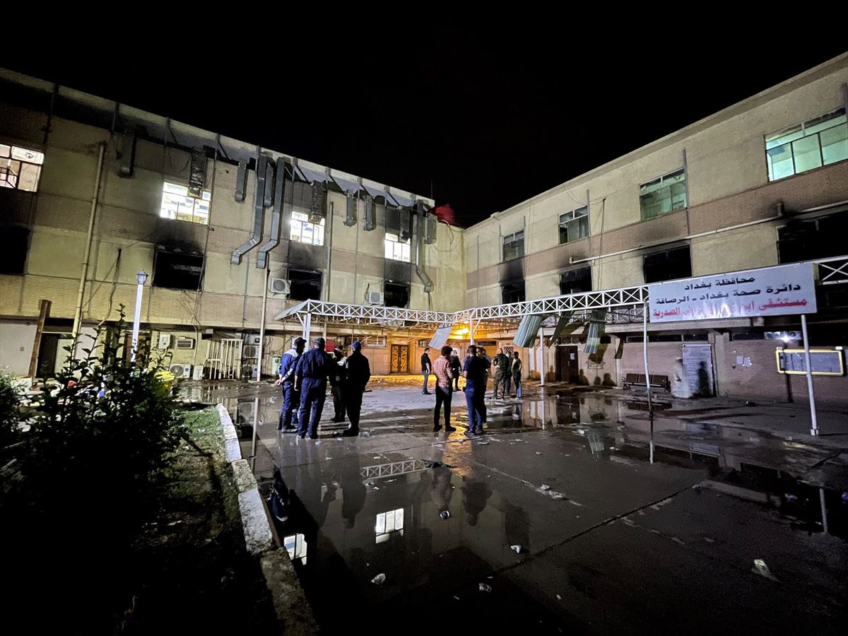 Covid-19 pazienteentzako Al-Khatib ospitalea, Bagdaden (Irak). Argazkia: EFE