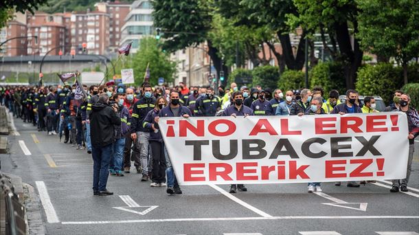 Tubacexeko langileen protesta, Bilbon. Artxiboko argazkia: EFE