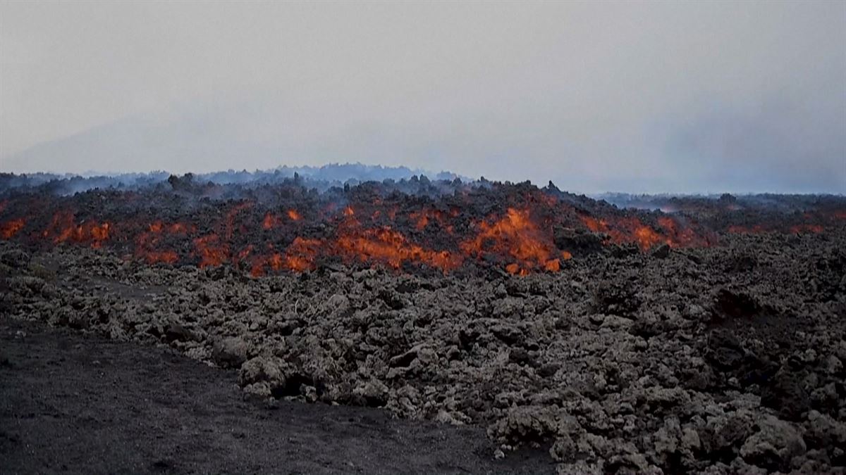 Flujo de lava en el volcán Pacaya