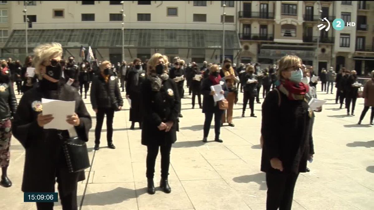 Concentración de miembros de coros no profesionales el pasado 2 de mayo, en Bilbao