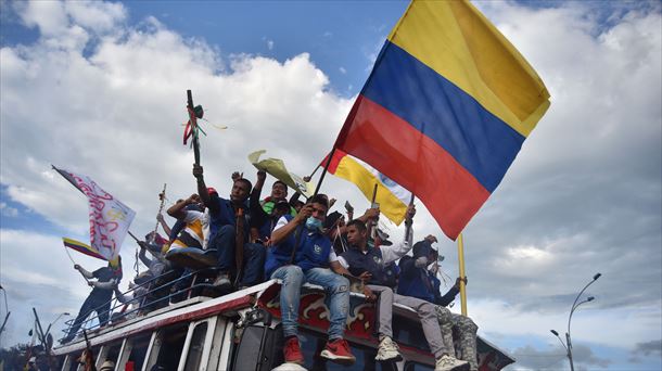 Protestas en Cali contra la reforma tributaria. 