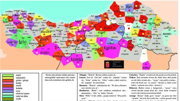 Distribucion geográfica de los insultos en euskera