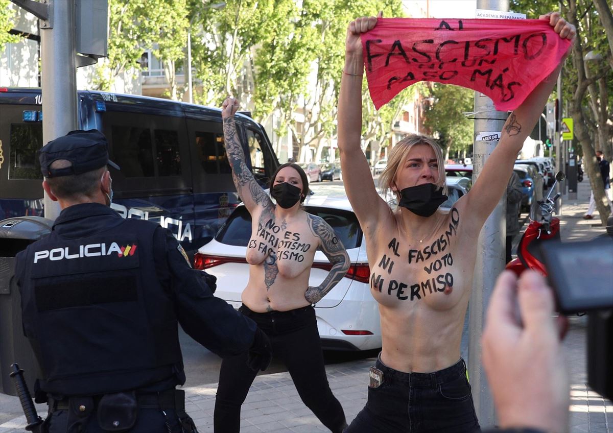 Protesta de varias activistas de Femen