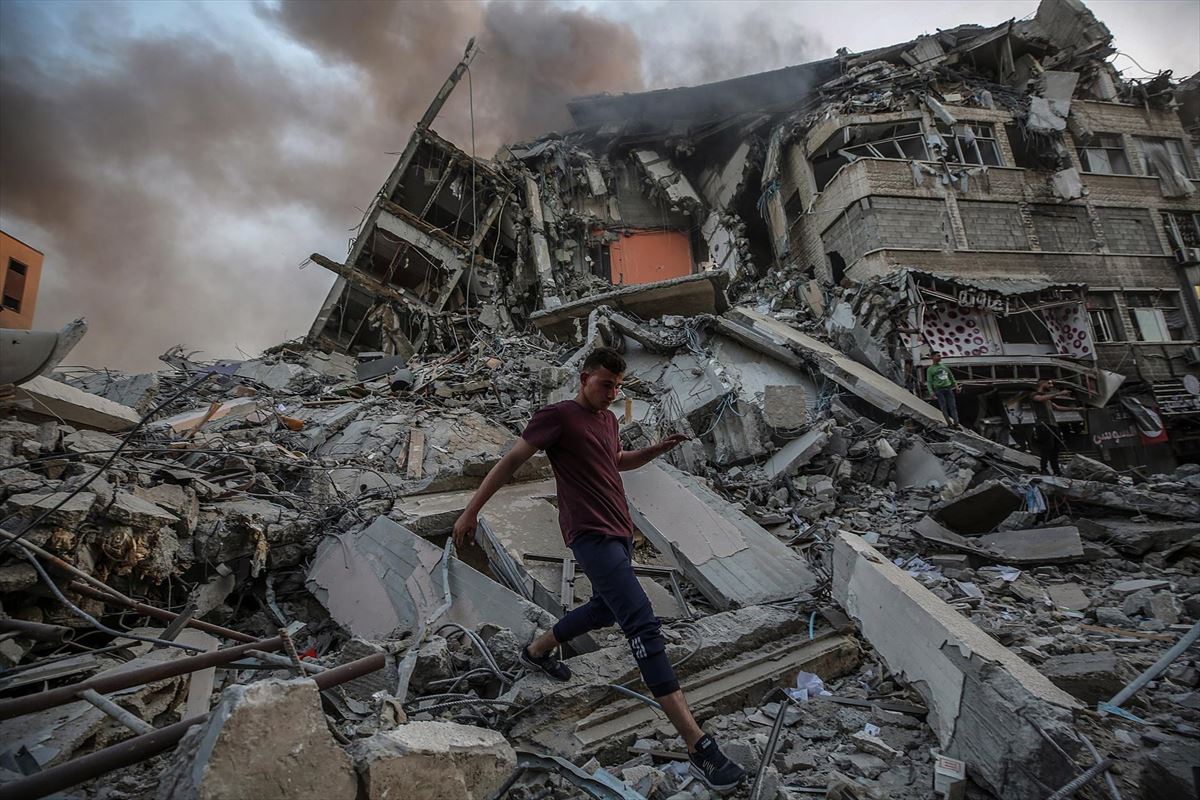 Edificio destruido en Gaza