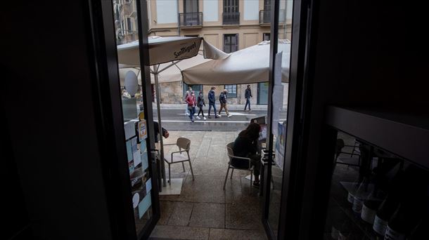 Iruñeko taberna baten kanpoaldea. 