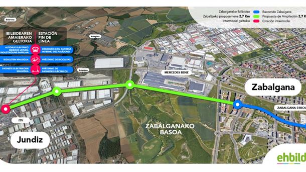 EH Bildu propone que el futuro tranvía de Zabalgana llegue también hasta Júndiz 