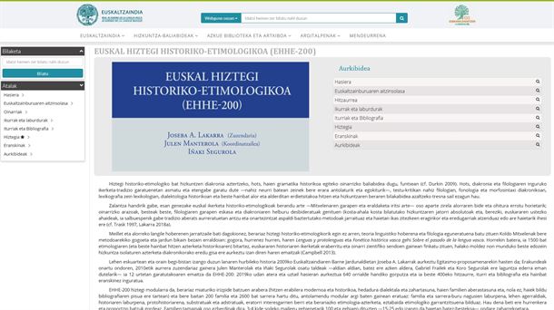 "Euskal Hiztegi Historiko-Etimologikoa"