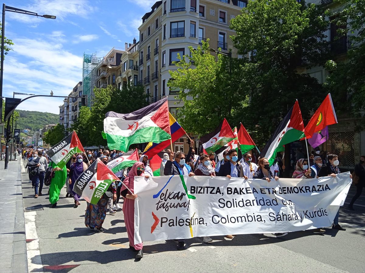 Manifestantes den San Sebastián