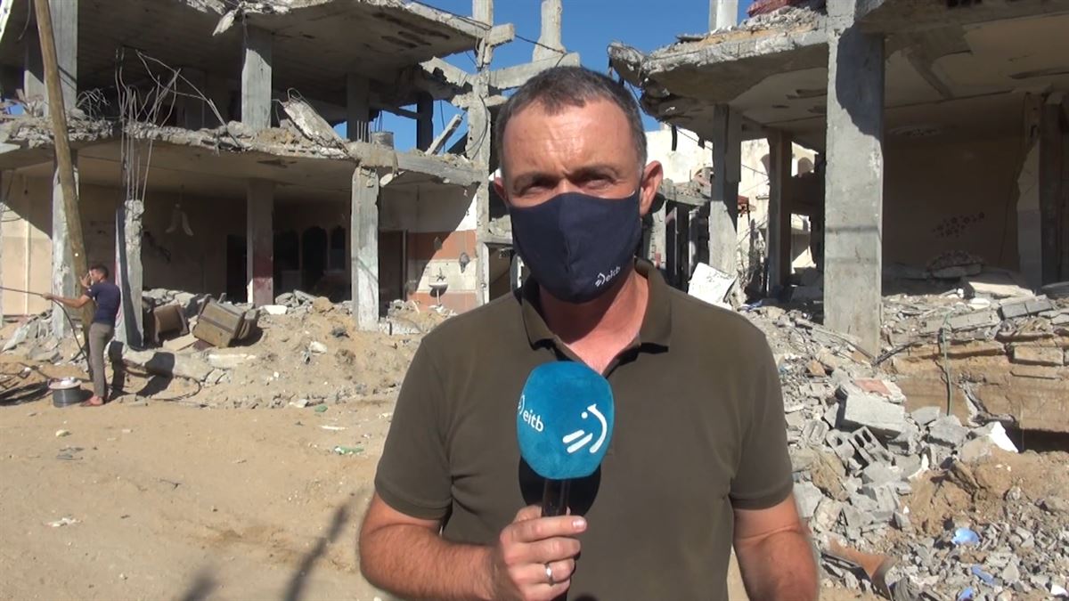 Mikel Ayestaran en Gaza. Imagen: EITB Media