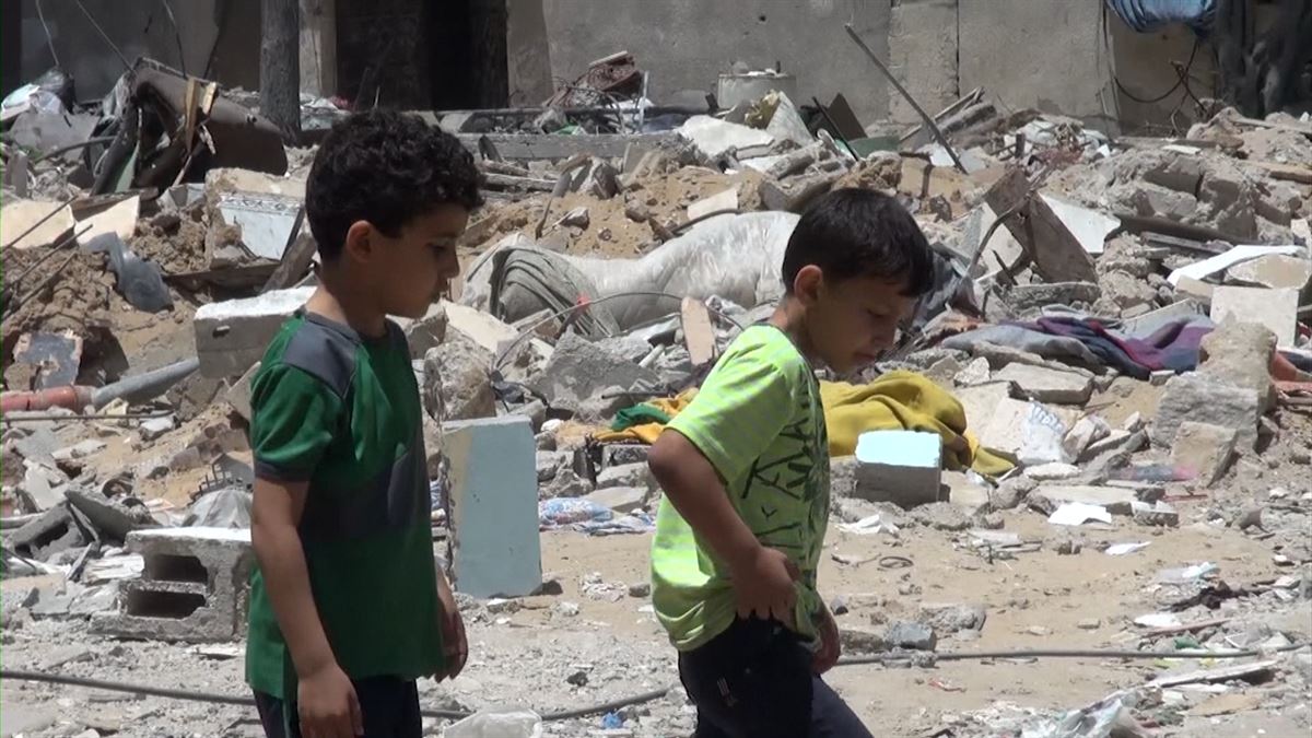 Menores en Gaza. Imagen: EITB Media
