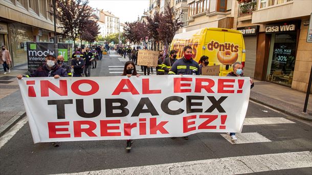 Una de las múltiples protestas realizadas por los trabajadores y las trabajadoras de Tubacex