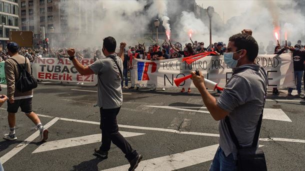 Tubacexeko langileen protesta bateko artxiboko irudia. Argazkia: EFE.