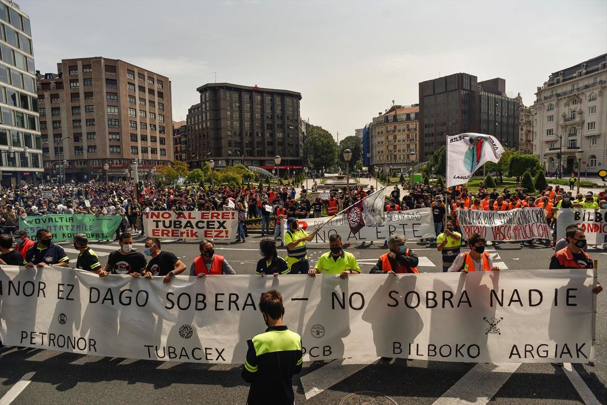 Movilización en Bilbao.