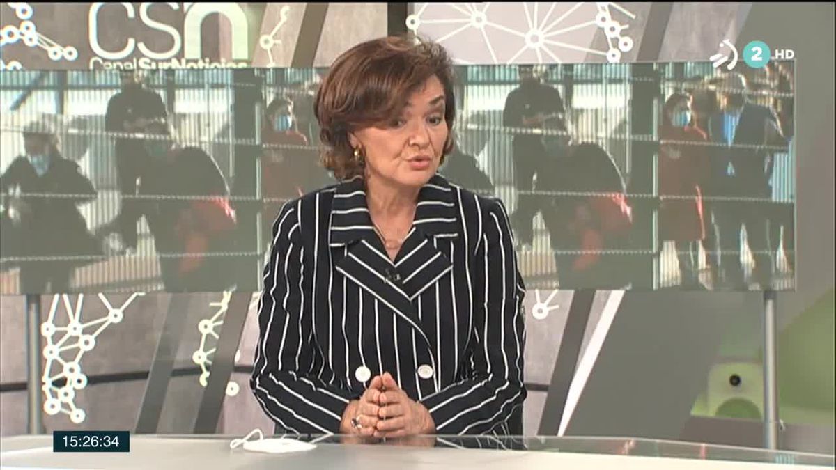 Carmen Calvo, vicepresidenta primera del Gobierno español. Imagen: EiTB Media