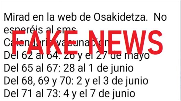 El mensaje falso difundido en las redes sociales.