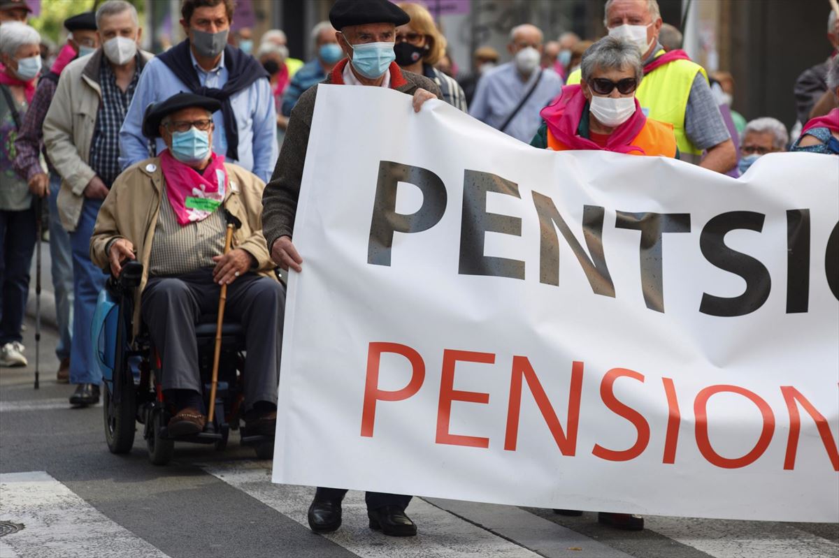 Una manifestación a favor de las pensiones. 