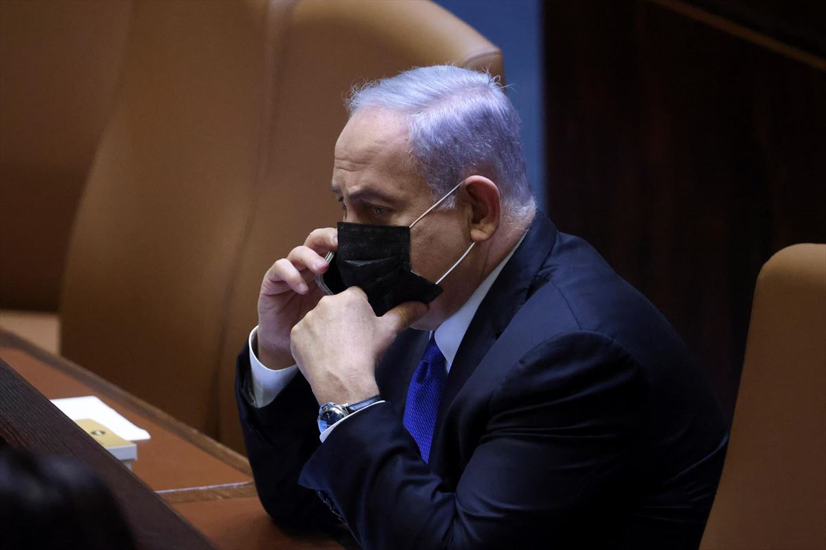 Benjamín Netanyahu en el Parlamento israelí