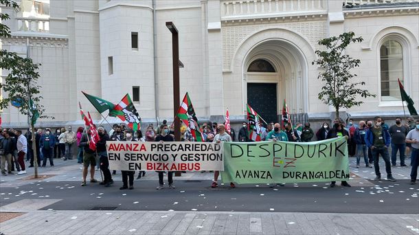 Bizkaibuseko langileen protesta.