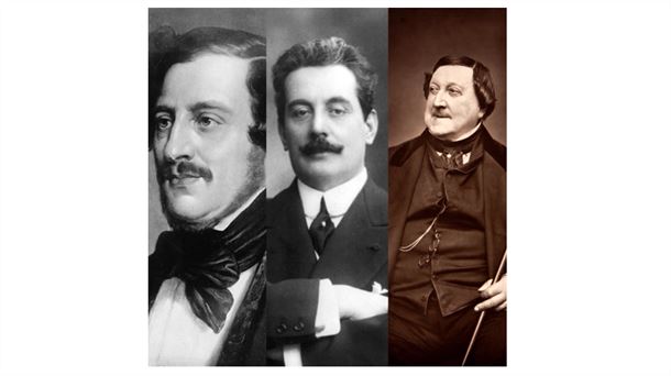 Gaetano Donizetti, Giacomo Puccini y Gioacchino Rossini 