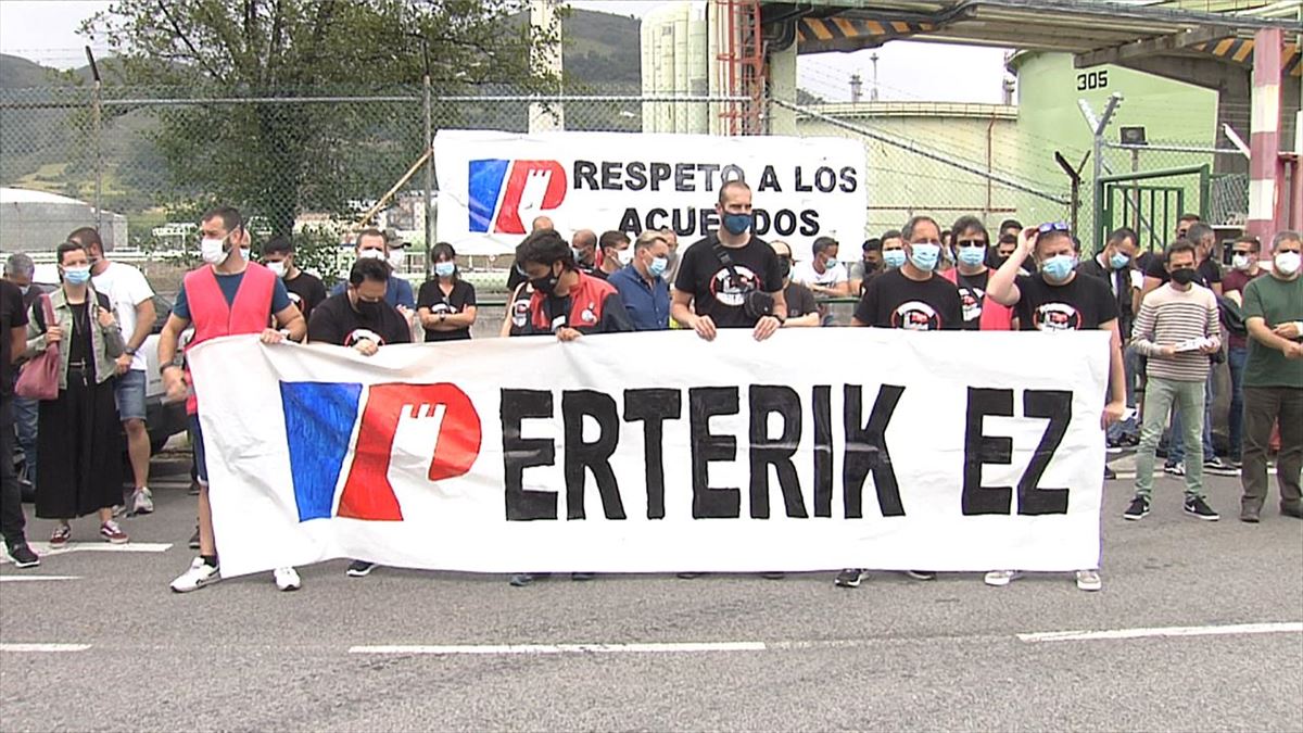 Huelga en Petronor. Imagen: EITB Media